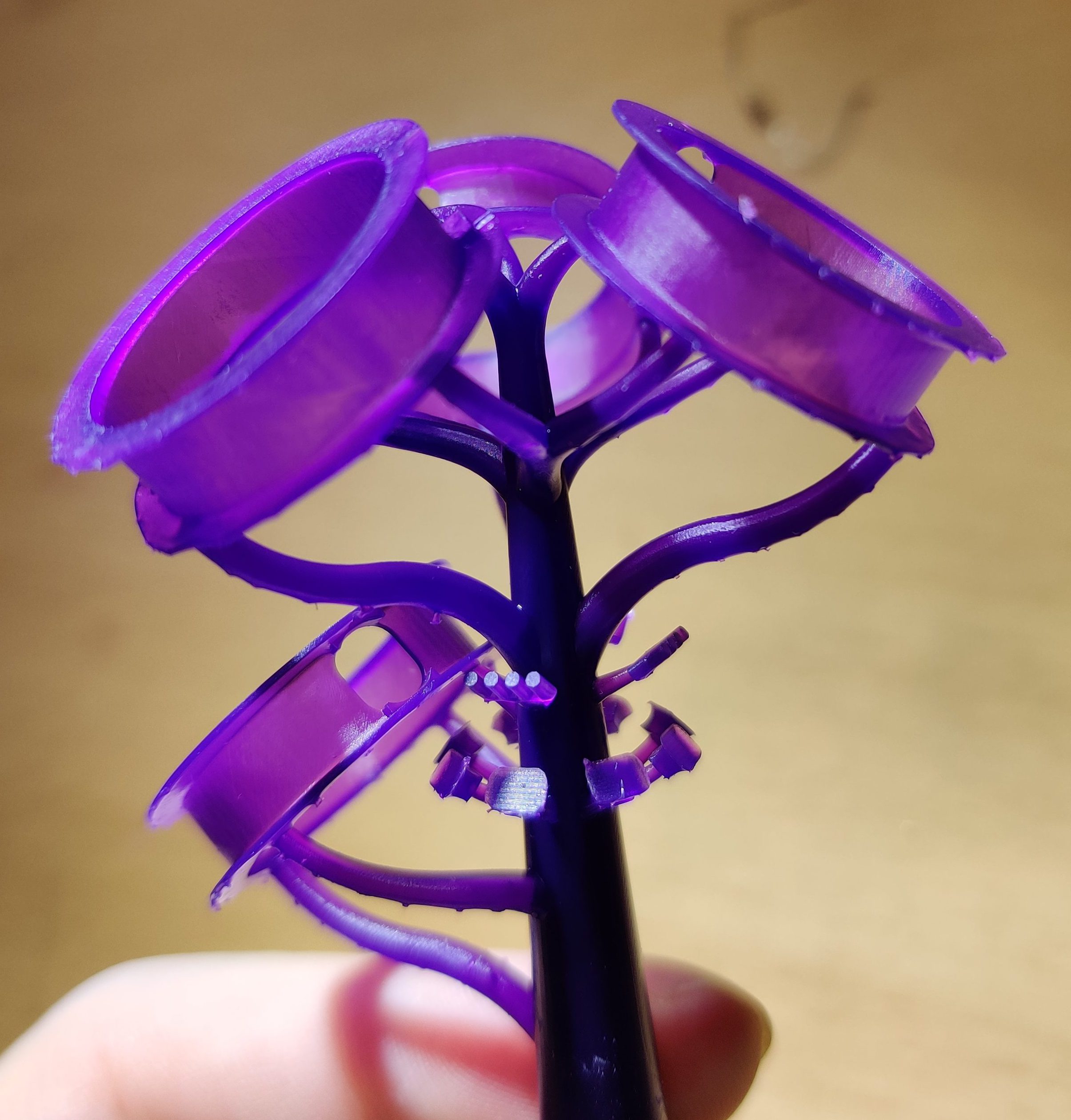 3D Printed Casting Tree, Close up.