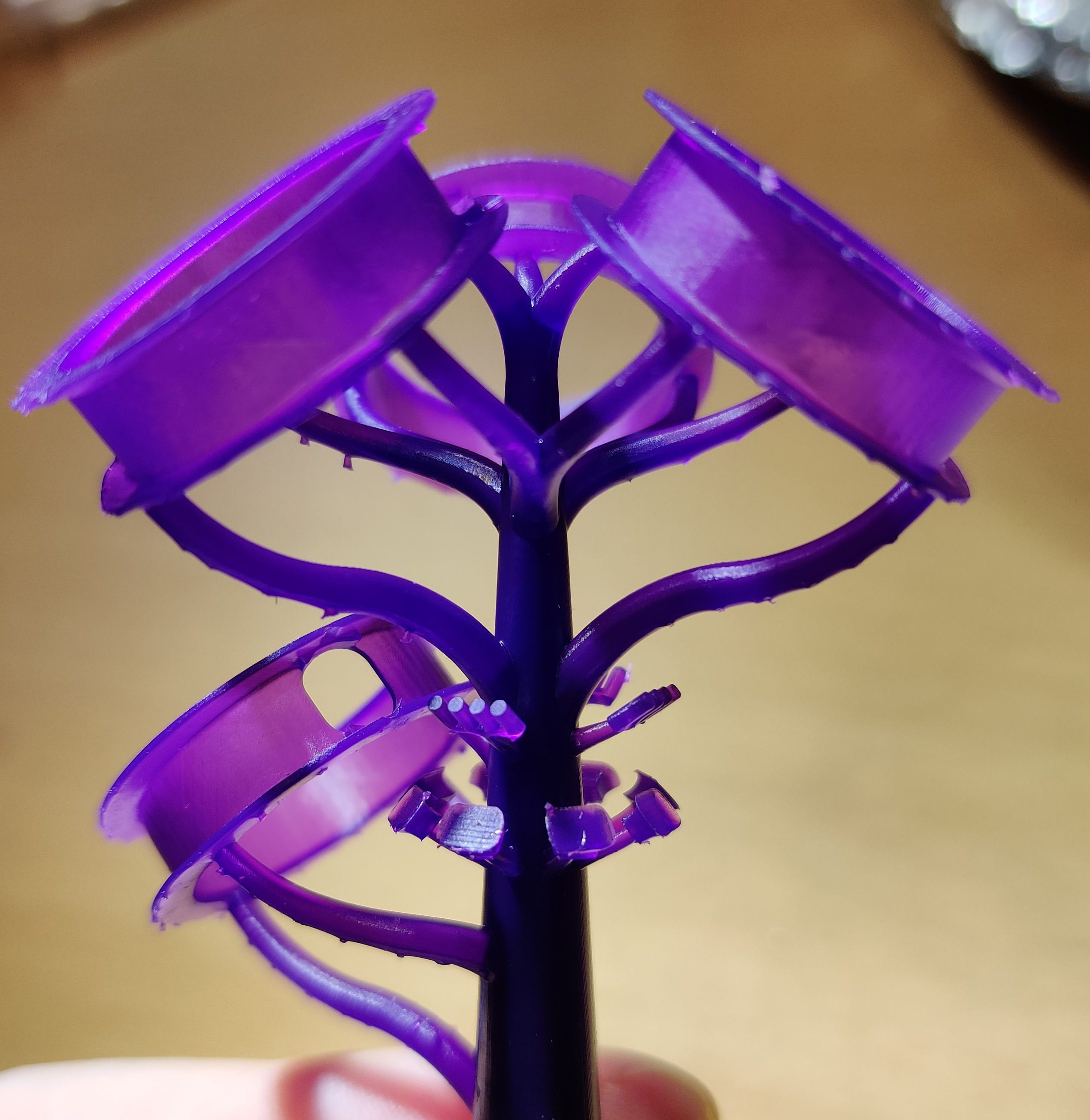3D Printed Casting Tree, Close Up.